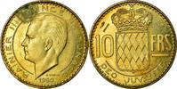 Monaco 10 Francs Coin, Cupro-Aluminium, KM:E24, Gadoury:139 -
