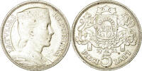 Latvia 5 Lati Coin, Silver, KM:9 -