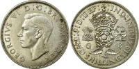 Great Britain Florin, Two Shillings Coin, George VI, Silver -