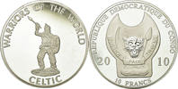 CONGO, DEMOCRATIC REPUBLIC 10 Francs Coin, Silver Plated Copper -