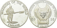 CONGO, DEMOCRATIC REPUBLIC 10 Francs Coin, Silver Plated Copper -