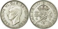 Great Britain Florin, Two Shillings Coin, George VI, Silver -