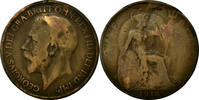 Great Britain Penny Coin, George V, Bronze, KM:810 -