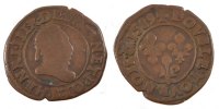 France Double Tournois Coin, Rouen, Copper, Duplessy:1152 -