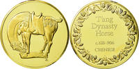 China Medal T'ang Dynasty Horse, Vermeil -
