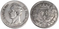 France 5 Francs Coin, Charles X, Limoges, Silver, KM:728.6 -