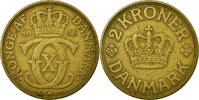 Denmark 2 Kroner Coin, Christian X, Copenhagen -