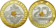 France 20 Francs 2001 Paris Coin, Mont Saint Michel, Paris, BE STGL 141.39 元  ＋  41.29 元 运费