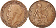 Great Britain Penny Coin, George V, Bronze, KM:810 -