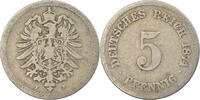 GERMANY - EMPIRE 5 Pfennig Coin, Wilhelm I, Stuttgart -