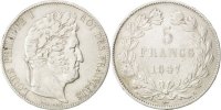 France 5 Francs Coin, Louis-Philippe, Paris, Silver -