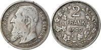 Belgium 2 Francs, 2 Frank Coin, Silver, KM:59 -
