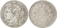 France 5 Francs Coin, Cérès, Strasbourg, Silver, KM:761.2 -