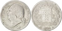 France 2 Francs Coin, Louis XVIII, Louis XVIII, Paris, Silver -