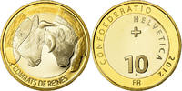 Switzerland 10 Francs Coin, Bern, Proof, Bi-Metallic, KM:142 -