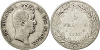 France 5 Francs Coin, Louis-Philippe, Paris, Silver -