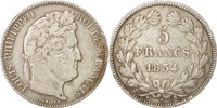 France 5 Francs Coin, Louis-Philippe, Paris, Silver -