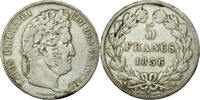 France 5 Francs Coin, Louis-Philippe, Rouen, Silver -