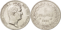 France 5 Francs Coin, Louis-Philippe, Rouen, Silver -