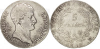 France 5 Francs Coin, Napoléon I, Toulouse, Silver -