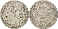 France 5 Francs Coin, Cérès, Strasbourg, Silver, KM:761.2 -