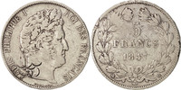 France 5 Francs Coin, Louis-Philippe, Strasbourg, Silver -