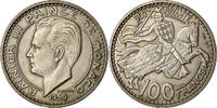Monaco 100 Francs, Cent Coin, Rainier III, Copper-nickel -