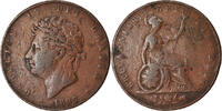 Great Britain 1/2 Penny Coin, George IV, Copper, KM:692 -