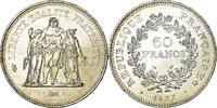 France 50 Francs Coin, Hercule, Paris, Silver, KM:941.1 -