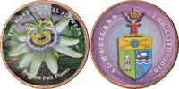 Somaliland Shilling Coin, Fleurs - Passiflore, Stainless Steel -