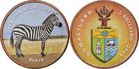 Somaliland Shilling Coin, Faune africaine - Zébre, Stainless -