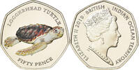 British Indian Ocean 50 Pence Coin, Tortues - Tortue Caouanne -