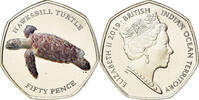 British Indian Ocean 50 Pence Coin, Tortues - Tortue imbriquée -