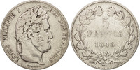 France 5 Francs Coin, Louis-Philippe, Paris, Silver -
