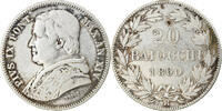 ITALIAN STATES 20 Baiocchi Coin, PAPAL STATES, Pius IX, Roma -