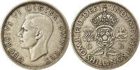 Great Britain Florin, Two Shillings Coin, George VI, Silver -