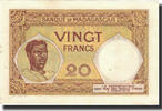 Madagascar 20 Francs 1937-1947 Banknote, KM:37 UNZ- 618.75 元  ＋  41.42 元 运费