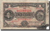 Mozambique 5 Escudos Banknote, 1941-09-01, KM:83a -