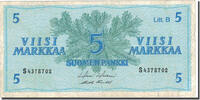Finland 5 Markkaa Banknote, KM:106Aa -