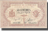 Algeria 50 Centimes Banknote, Chambre de Commerce, 1915-04-17 -