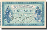 Algeria 1 Franc Banknote, Chambre de Commerce, 1914-11-10 -