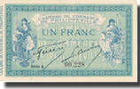 Algeria 1 Franc Banknote, Chambre de Commerce, 1914-11-10 -