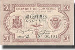 Algeria 50 Centimes Banknote, Chambre de Commerce, 1915-04-17 -