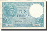 France 10 Francs Minerve, 1918-02-25, Fayette:6.3, KM:73a -