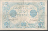 France 5 Francs Bleu, 1916-01-14, Fayette:2.35, KM:70 -