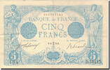France 5 Francs Bleu, 1916-02-18, Fayette:2.36, KM:70 -