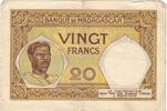 Madagascar 20 Francs (1937-47) Banknote, Undated (1937-47), KM:37 SS 417.94 元  ＋  41.42 元 运费