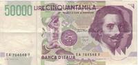 Italy 50,000 Lire Banknote, 1992-05-27, KM:116a -