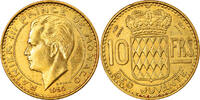 Monaco 10 Francs Coin, Rainier III, Aluminum-Bronze, KM:130 -