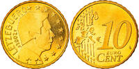 Luxembourg 10 Euro Cent Utrecht, Proof, Brass, KM:78 -